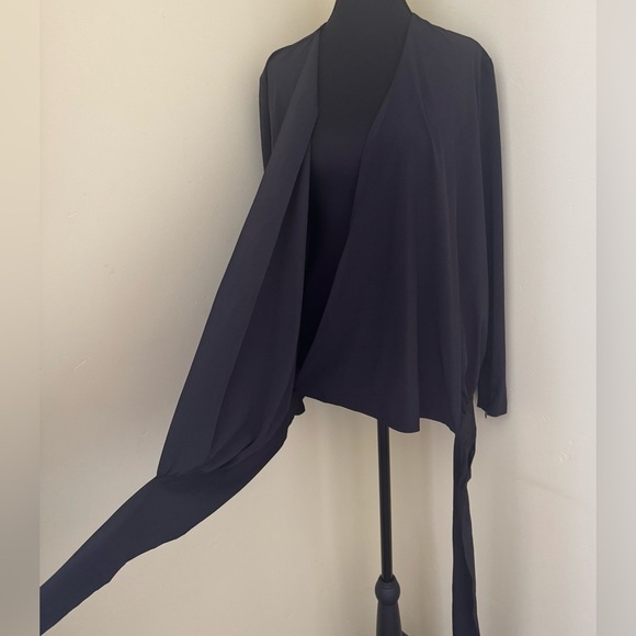 COS Tie-Front V-Neck Blouse Top, Black, Size 38/8 - Picture 5 of 11